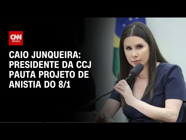 Caio Junqueira: Presidente da CCJ pauta projeto de anistia do 8/1 | CNN PRIME TIME