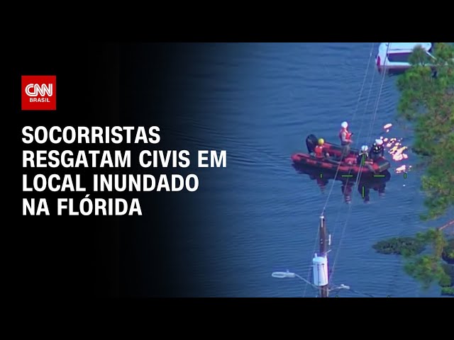 Socorristas resgatam civis em local inundado na Flórida | CNN 360°